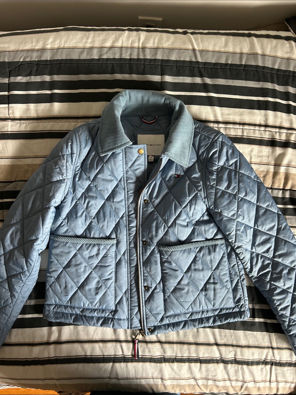 Tommy Hilfiger Pale Blue Quilted Puffer Jacket - Picture 2 of 4